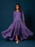 BREEZY PURPLE COTTON KANTHA TIERED DRESS BREEZY PURPLE COTTON KANTHA TIERED DRESS