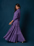 BREEZY PURPLE COTTON KANTHA TIERED DRESS BREEZY PURPLE COTTON KANTHA TIERED DRESS