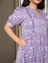 MULMUL PURPLE FLORAL JAAL BLOCK PRINTED DRESS MULMUL PURPLE FLORAL JAAL BLOCK PRINTED DRESS
