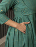 AAHELI GATHIKA TEAL GREEN YARN DYED COTTON MAXI DRESS AAHELI GATHIKA TEAL GREEN YARN DYED COTTON MAXI DRESS