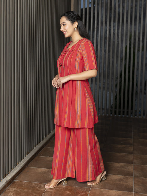 AAHELI AADITA YARN DYED COTTON CO-ORD SET AAHELI AADITA YARN DYED COTTON CO-ORD SET