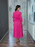AAHELI FUCHSIA PINK COTTON KANTHA COMFY DRESS AAHELI FUCHSIA PINK COTTON KANTHA COMFY DRESS