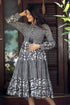 MULMUL NOCTURNAL HARMONY BLOCK PRINTED TIERED DRESS MULMUL NOCTURNAL HARMONY BLOCK PRINTED TIERED DRESS