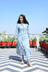 AAHELI GREY PRINTED HANDWORK KURTA WITH PANT SET AAHELI GREY PRINTED HANDWORK KURTA WITH PANT SET
