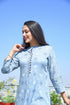 AAHELI GREY PRINTED HANDWORK KURTA WITH PANT SET AAHELI GREY PRINTED HANDWORK KURTA WITH PANT SET