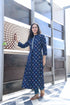 AAHELI BLUE PRINTED HANDWORK KURTA WITH PANT SET AAHELI BLUE PRINTED HANDWORK KURTA WITH PANT SET