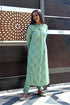AAHELI GREEN PRINTED HANDWORK KURTA WITH PANT SET AAHELI GREEN PRINTED HANDWORK KURTA WITH PANT SET