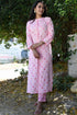 AAHELI PINK PRINTED HANDWORK KURTA WITH PANT SET AAHELI PINK PRINTED HANDWORK KURTA WITH PANT SET