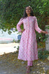 AAHELI PINK PRINTED HANDWORK KURTA WITH PANT SET AAHELI PINK PRINTED HANDWORK KURTA WITH PANT SET