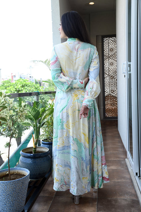 AAHELI ABIGAIL MARBLED MAXI DRESS AAHELI ABIGAIL MARBLED MAXI DRESS