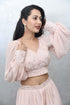 MULMUL BLUSH PINK CROP TOP WITH COWL PANTS MULMUL BLUSH PINK CROP TOP WITH COWL PANTS