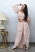 MULMUL BLUSH PINK CROP TOP WITH COWL PANTS MULMUL BLUSH PINK CROP TOP WITH COWL PANTS