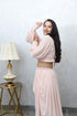 MULMUL BLUSH PINK CROP TOP WITH COWL PANTS MULMUL BLUSH PINK CROP TOP WITH COWL PANTS
