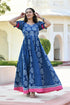 MULMUL ADWETA BLOCK PRINTED PANELED DRESS WITH DUPATTA MULMUL ADWETA BLOCK PRINTED PANELED DRESS WITH DUPATTA