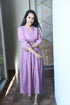 AAHELI MAUVE COTTON KANTHA COMFY DRESS AAHELI MAUVE COTTON KANTHA COMFY DRESS
