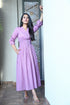 AAHELI MAUVE COTTON KANTHA COMFY DRESS AAHELI MAUVE COTTON KANTHA COMFY DRESS