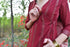 MULMUL CHERRY MAROON SEQUIN ANGRAKHA KURTA SET MULMUL CHERRY MAROON SEQUIN ANGRAKHA KURTA SET