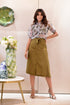 AAHELI OLIVE SKIRT TOP WITH SHIRT SET AAHELI OLIVE SKIRT TOP WITH SHIRT SET