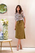 AAHELI OLIVE SKIRT TOP WITH SHIRT SET AAHELI OLIVE SKIRT TOP WITH SHIRT SET