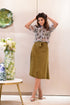 AAHELI OLIVE SKIRT TOP WITH SHIRT SET AAHELI OLIVE SKIRT TOP WITH SHIRT SET