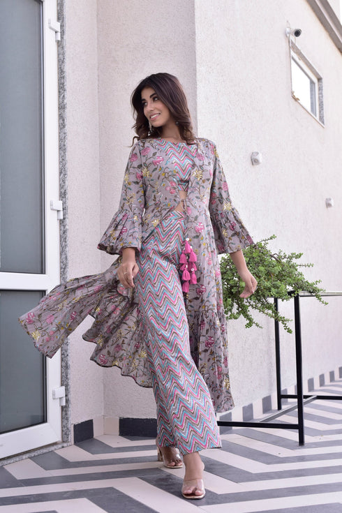 AAHELI ADRITI TOP-PLAZZO & JACKET SET AAHELI ADRITI TOP-PLAZZO & JACKET SET