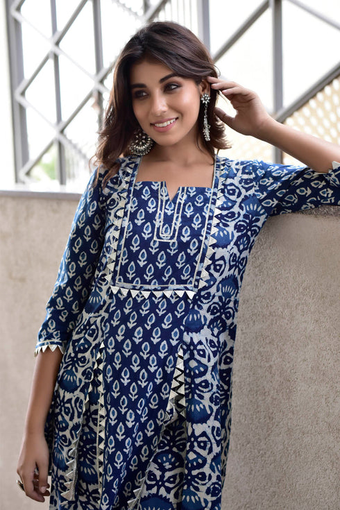 MULMUL INDIGO ARIAN SHARARA SET MULMUL INDIGO ARIAN SHARARA SET