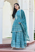 MULMUL SACHI BLOCK PRINTED KURTI-SHARARA & DUPATTA SET MULMUL SACHI BLOCK PRINTED KURTI-SHARARA & DUPATTA SET