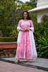 MULMUL SEA PINK TIE DYED & BLOCK PRINTED PANELED KURTA-PLAZZO & DUPATTA MULMUL SEA PINK TIE DYED & BLOCK PRINTED PANELED KURTA-PLAZZO & DUPATTA
