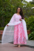 MULMUL SEA PINK TIE DYED & BLOCK PRINTED PANELED KURTA-PLAZZO & DUPATTA MULMUL SEA PINK TIE DYED & BLOCK PRINTED PANELED KURTA-PLAZZO & DUPATTA