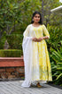 MULMUL MAIZE YELLOW TIE DYED & BLOCK PRINTED PANELED KURTA-PLAZZO & DUPATTA MULMUL MAIZE YELLOW TIE DYED & BLOCK PRINTED PANELED KURTA-PLAZZO & DUPATTA