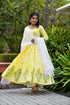 MULMUL MAIZE YELLOW TIE DYED & BLOCK PRINTED PANELED KURTA-PLAZZO & DUPATTA MULMUL MAIZE YELLOW TIE DYED & BLOCK PRINTED PANELED KURTA-PLAZZO & DUPATTA