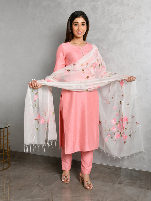 AAHELI MEHAK PEACH KURTA-PANTS & DUPATTA SET AAHELI MEHAK PEACH KURTA-PANTS & DUPATTA SET