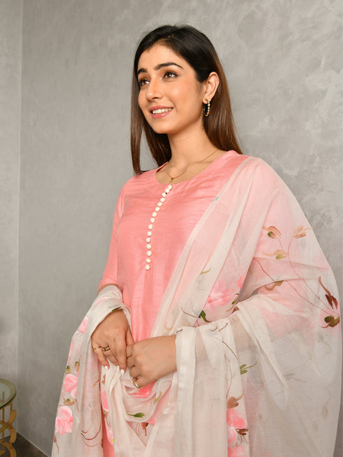 AAHELI MEHAK PEACH KURTA-PANTS & DUPATTA SET AAHELI MEHAK PEACH KURTA-PANTS & DUPATTA SET