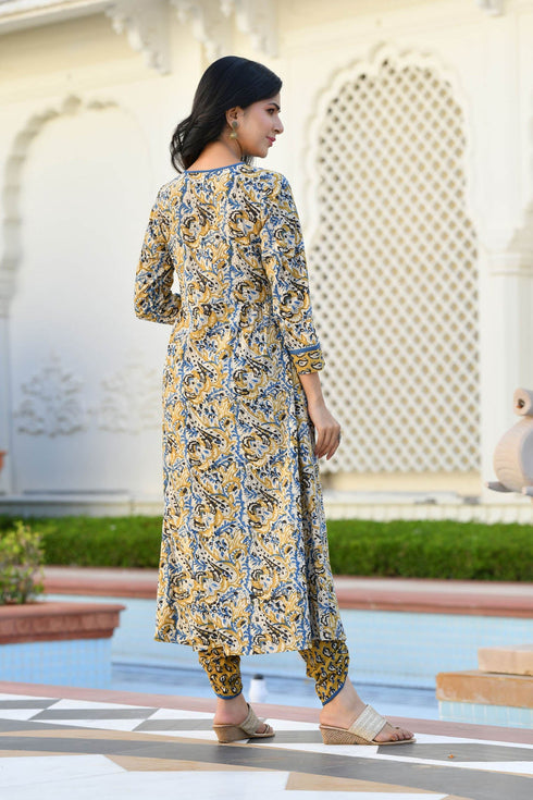 MULMUL DEEVENA AJRAKH PRINT SUIT SET MULMUL DEEVENA AJRAKH PRINT SUIT SET
