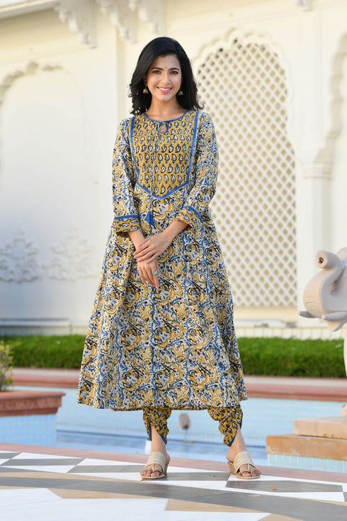 MULMUL DEEVENA AJRAKH PRINT SUIT SET MULMUL DEEVENA AJRAKH PRINT SUIT SET