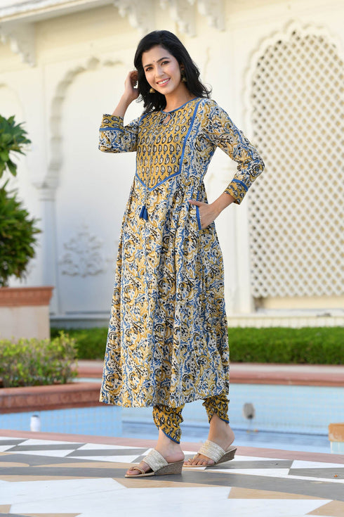 MULMUL DEEVENA AJRAKH PRINT SUIT SET MULMUL DEEVENA AJRAKH PRINT SUIT SET