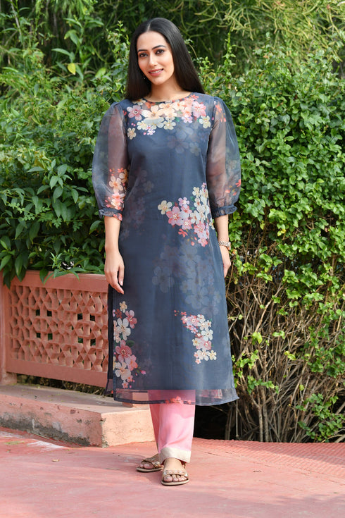 AAHELI ORGANZA PITTAN WORK KURTA WITH PANT AAHELI ORGANZA PITTAN WORK KURTA WITH PANT