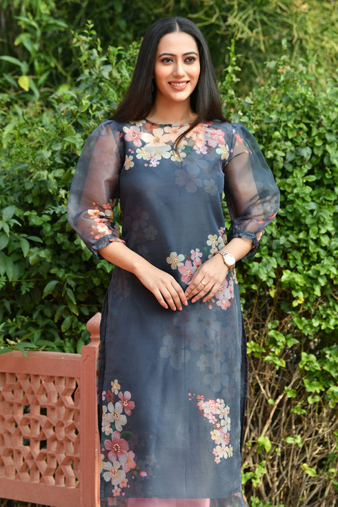 AAHELI ORGANZA PITTAN WORK KURTA WITH PANT AAHELI ORGANZA PITTAN WORK KURTA WITH PANT