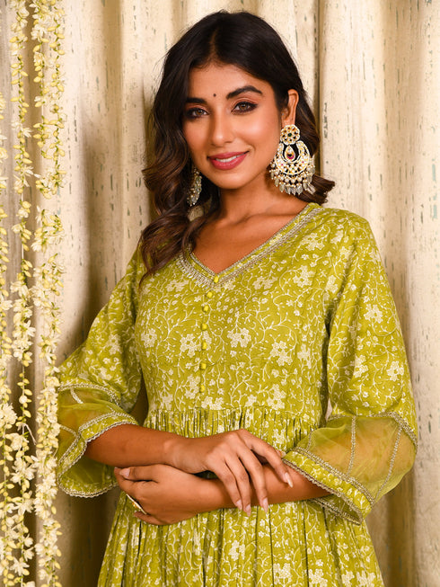 MULMUL GUL-FAREEHA GATHERED KURTA & PANT SET MULMUL GUL-FAREEHA GATHERED KURTA & PANT SET