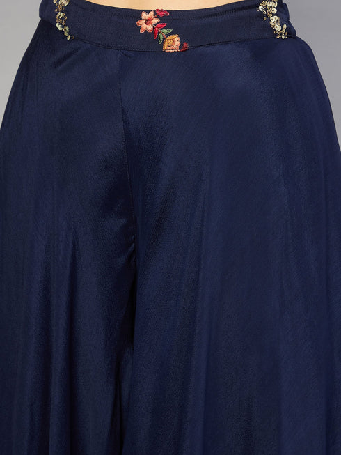 MULMUL NAVY BLUE SEQUIN EMBROIDERED CO-ORD SET MULMUL NAVY BLUE SEQUIN EMBROIDERED CO-ORD SET