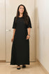 AAHELI ANSHI BLACK A-LINE DRESS AAHELI ANSHI BLACK A-LINE DRESS