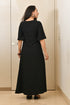 AAHELI ANSHI BLACK A-LINE DRESS AAHELI ANSHI BLACK A-LINE DRESS