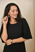 AAHELI ANSHI BLACK A-LINE DRESS AAHELI ANSHI BLACK A-LINE DRESS