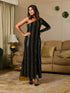 MULMUL BLACK-GOLD SEQUIN ONE SLEEVE COCKTAIL DRESS MULMUL BLACK-GOLD SEQUIN ONE SLEEVE COCKTAIL DRESS