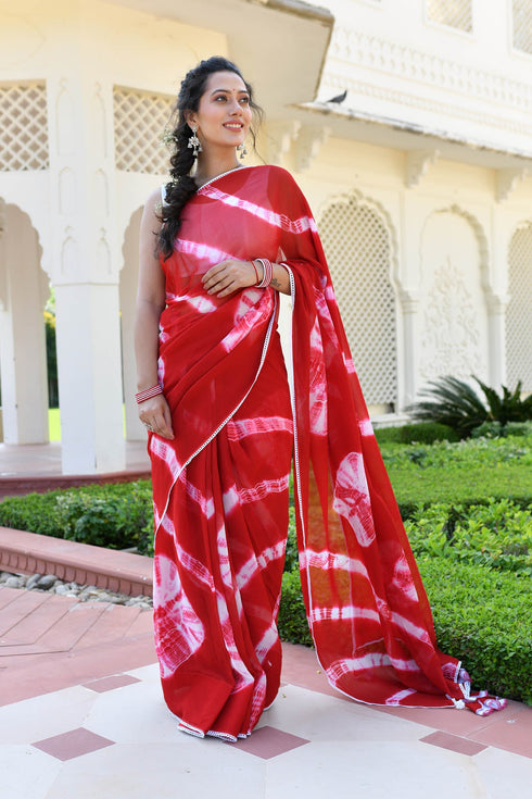 AAHELI ANISHA TIE-DYED GEORGETTE SAREE AAHELI ANISHA TIE-DYED GEORGETTE SAREE