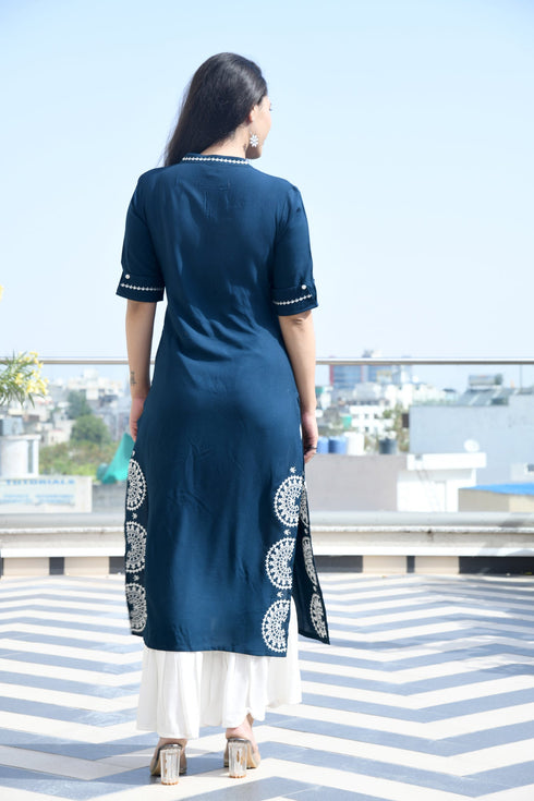 AAHELI SAPPHIRE KURTA & SHARARA SET AAHELI SAPPHIRE KURTA & SHARARA SET