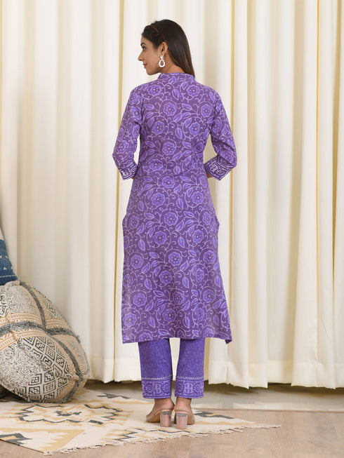 MULMUL AARYA BLOCK PRINTED KURTA-PANTS & DUPATTA SET MULMUL AARYA BLOCK PRINTED KURTA-PANTS & DUPATTA SET