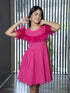 AAHELI STACEY FUCHSIA SCHIFFLI DRESS AAHELI STACEY FUCHSIA SCHIFFLI DRESS