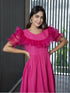 AAHELI STACEY FUCHSIA SCHIFFLI DRESS AAHELI STACEY FUCHSIA SCHIFFLI DRESS