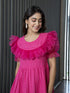 AAHELI STACEY FUCHSIA SCHIFFLI DRESS AAHELI STACEY FUCHSIA SCHIFFLI DRESS